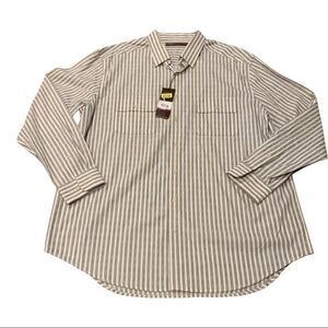 Perry Ellis Striped Button Up Shirt L/S 2XLT NEW